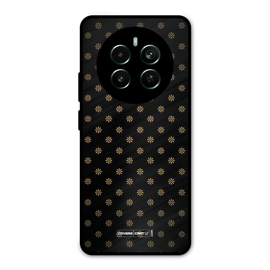 Golden Flowers Metal Back Case for Realme Narzo 70 Pro