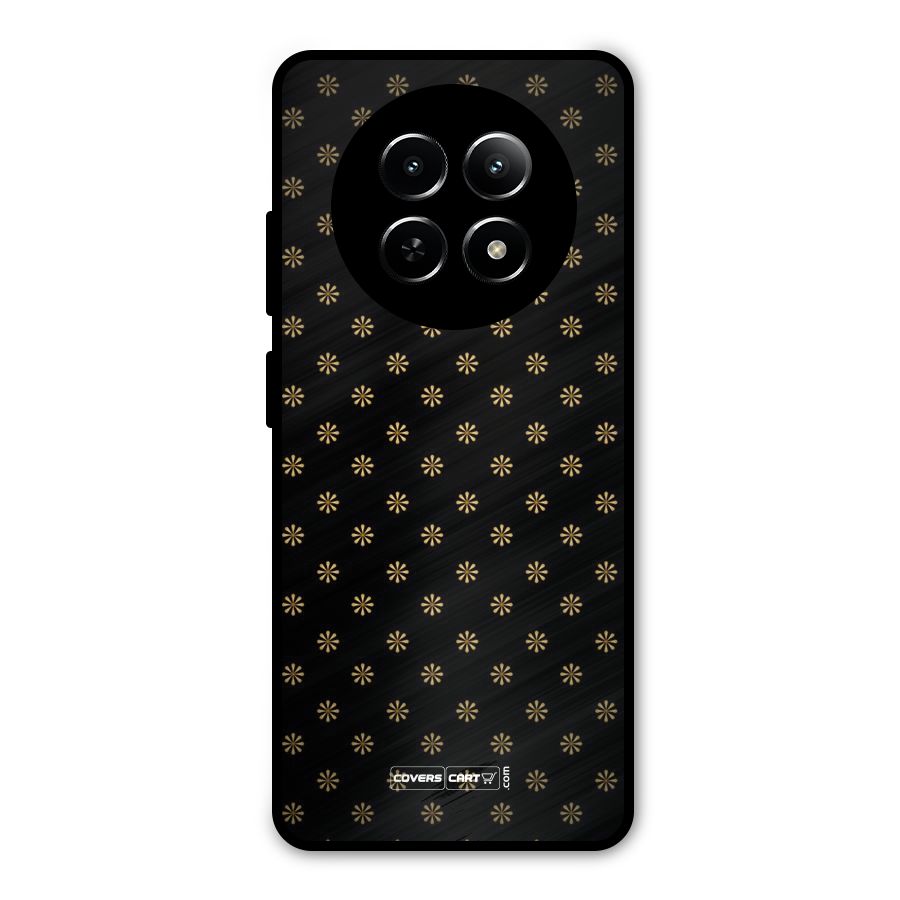 Golden Flowers Metal Back Case for Realme Narzo 70x 5G