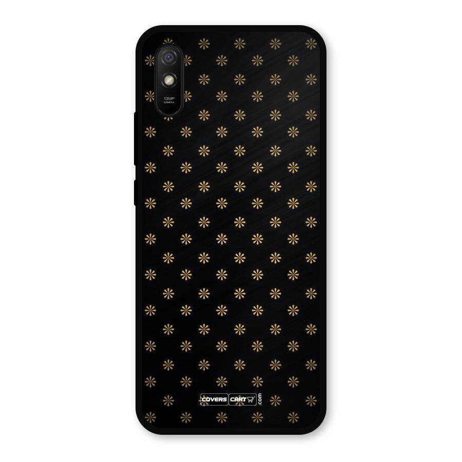 Golden Flowers Metal Back Case for Redmi 9a
