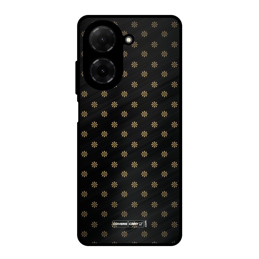 Golden Flowers Metal Back Case for Redmi A5 4G