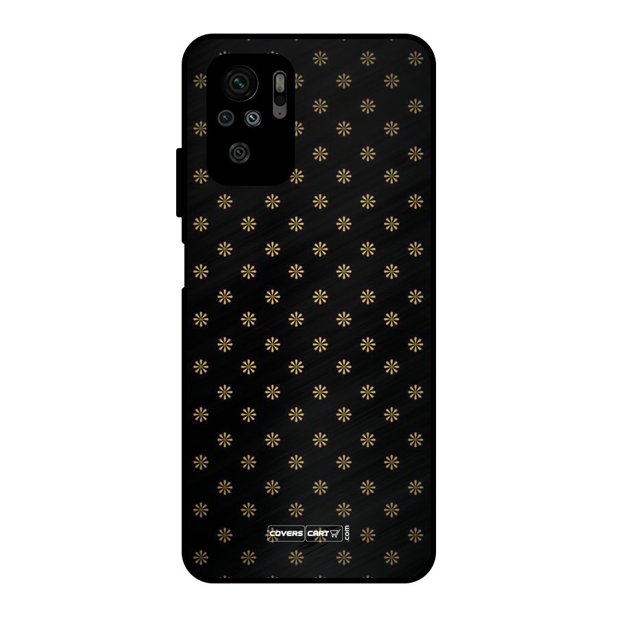 Golden Flowers Metal Back Case for Redmi Note 10S