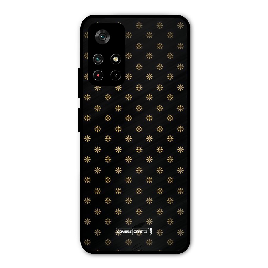 Golden Flowers Metal Back Case for Redmi Note 11T 5G