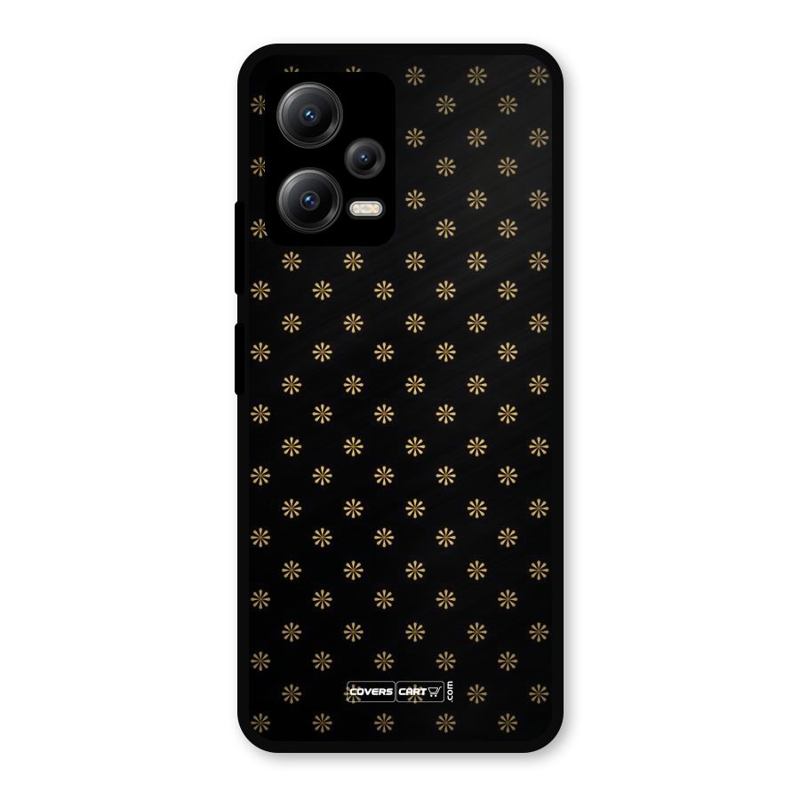 Golden Flowers Metal Back Case for Redmi Note 12 5G