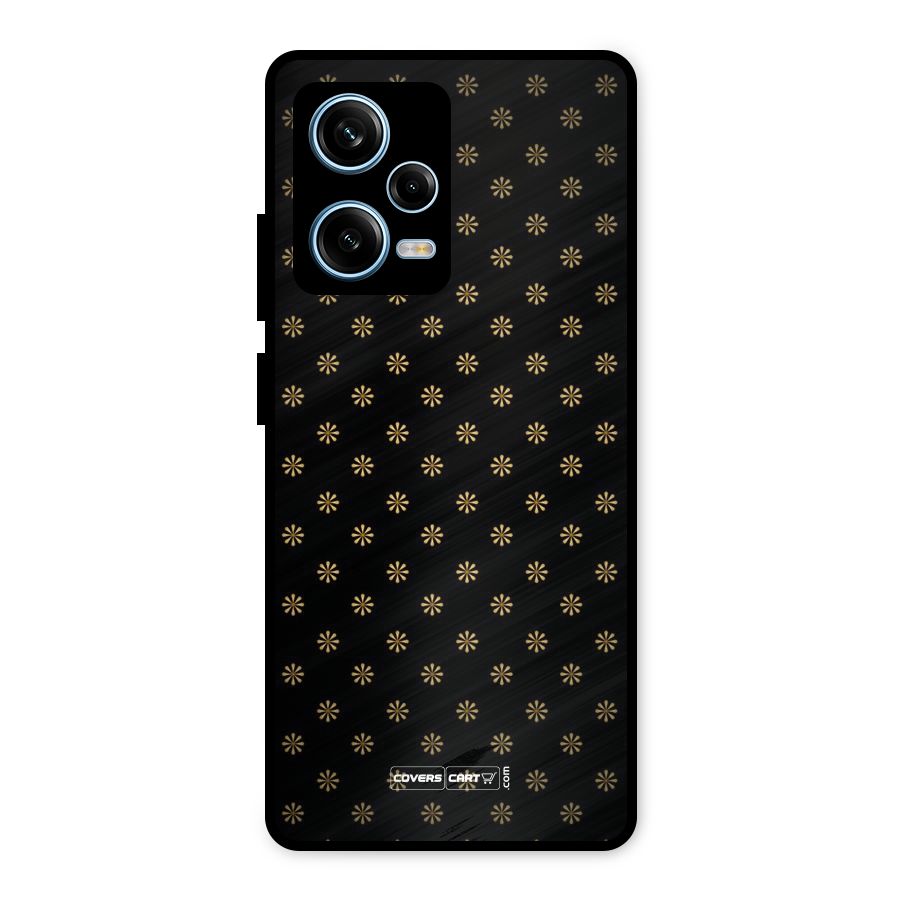 Golden Flowers Metal Back Case for Redmi Note 12 Pro