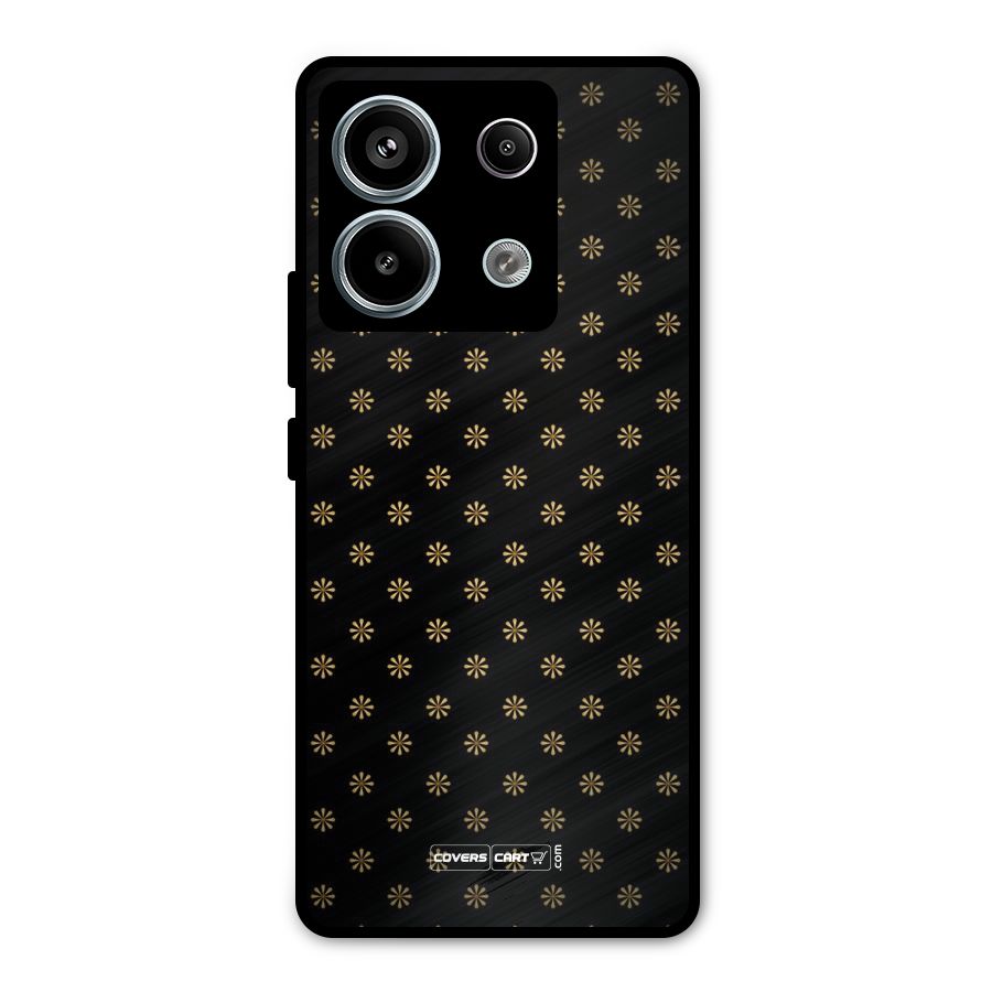 Golden Flowers Metal Back Case for Redmi Note 13 Pro 5G
