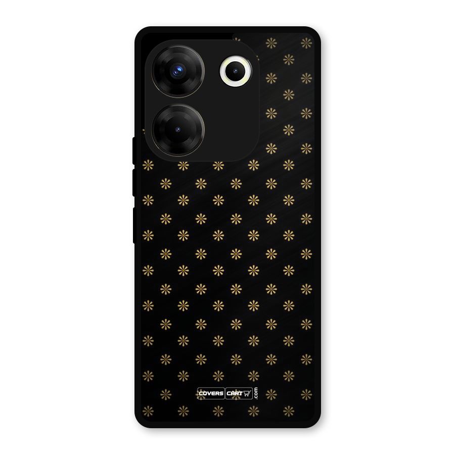 Golden Flowers Metal Back Case for Tecno Camon 20