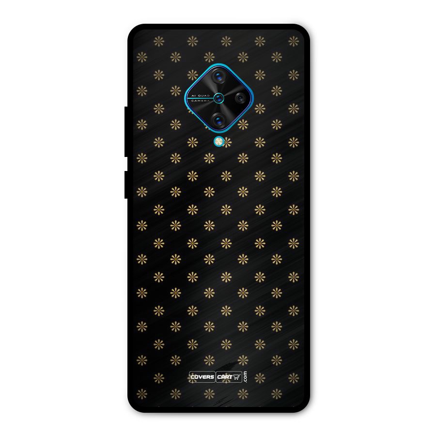 Golden Flowers Metal Back Case for Vivo S1 Pro
