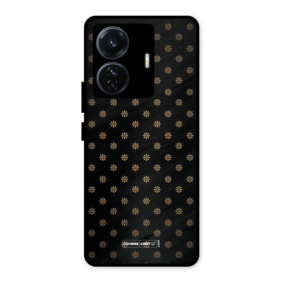 Golden Flowers Metal Back Case for Vivo T1 Pro