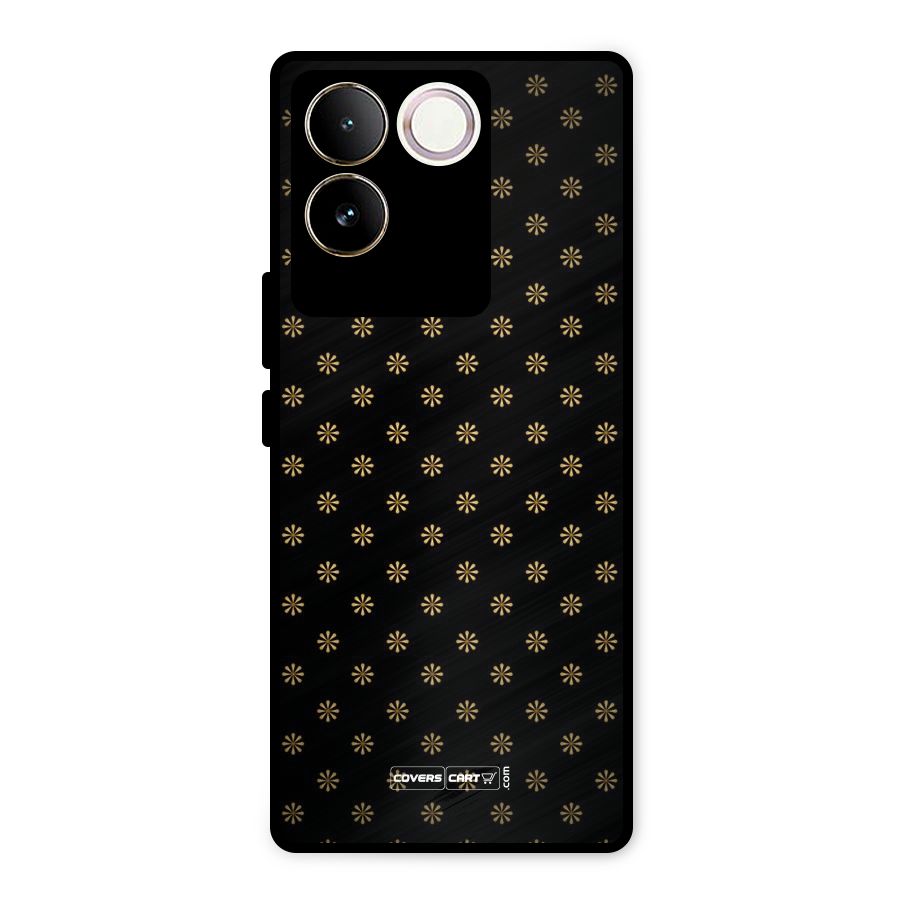 Golden Flowers Metal Back Case for Vivo T2 Pro
