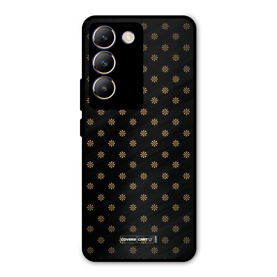 Golden Flowers Metal Back Case for Vivo T3 5G