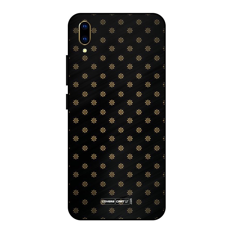 Golden Flowers Metal Back Case for Vivo V11 Pro