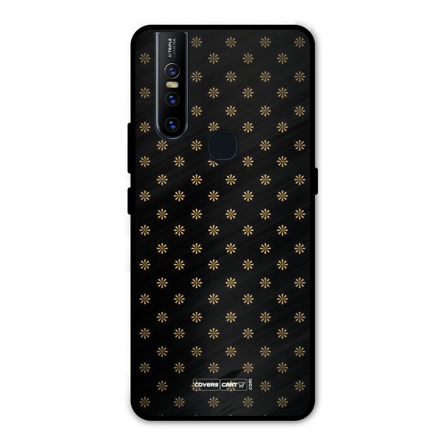 Golden Flowers Metal Back Case for Vivo V15