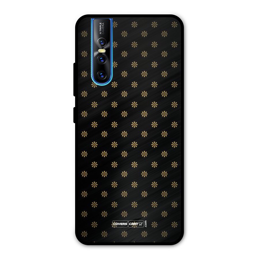 Golden Flowers Metal Back Case for Vivo V15 Pro