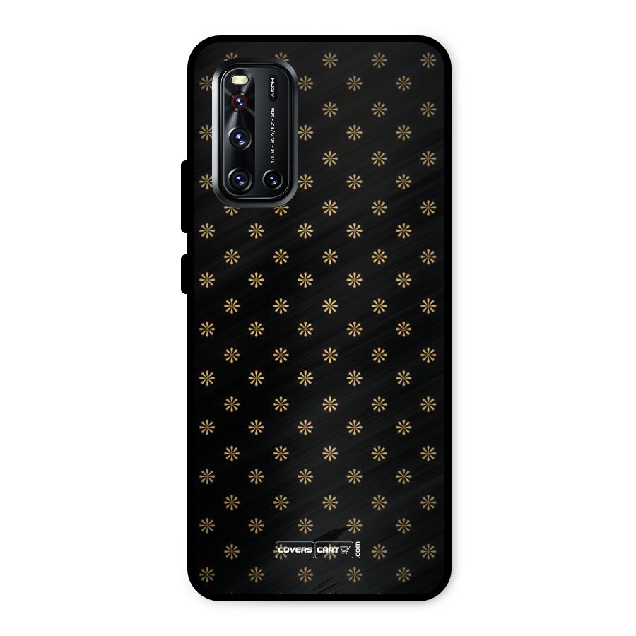 Golden Flowers Metal Back Case for Vivo V19