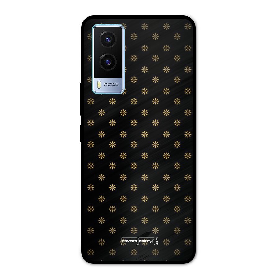 Golden Flowers Metal Back Case for Vivo V21e 5G