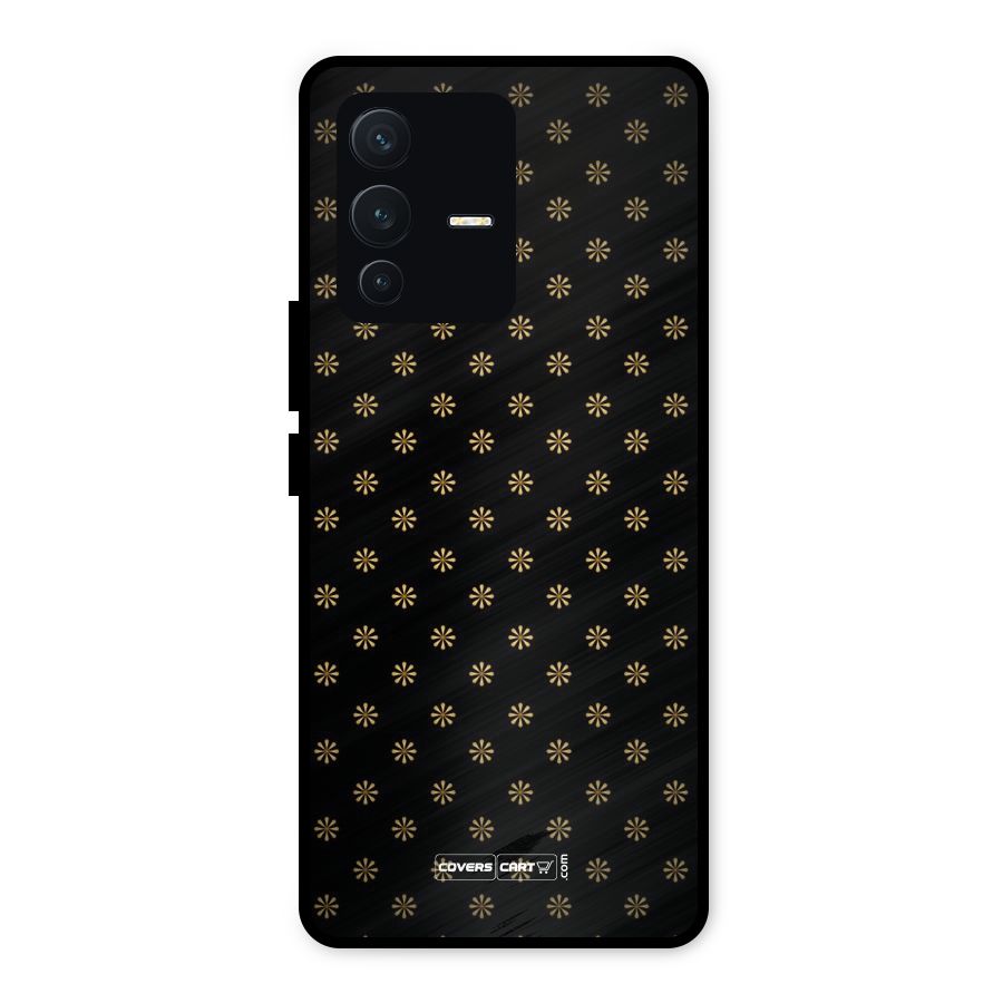 Golden Flowers Metal Back Case for Vivo V23 5G