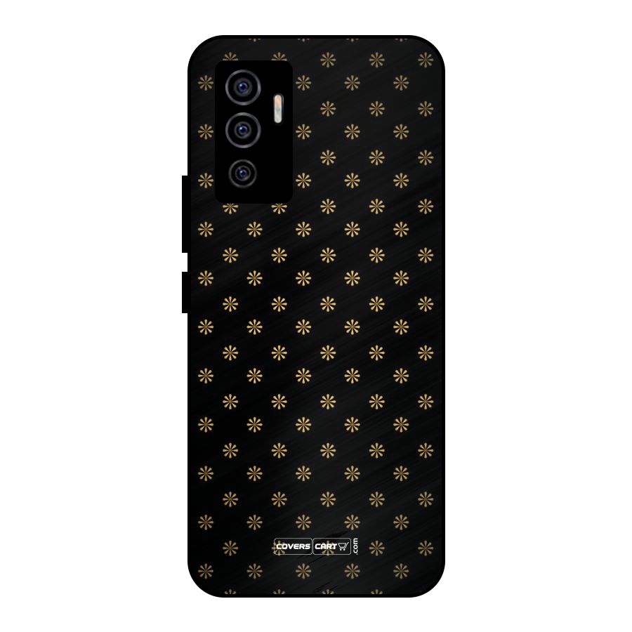 Golden Flowers Metal Back Case for Vivo V23e