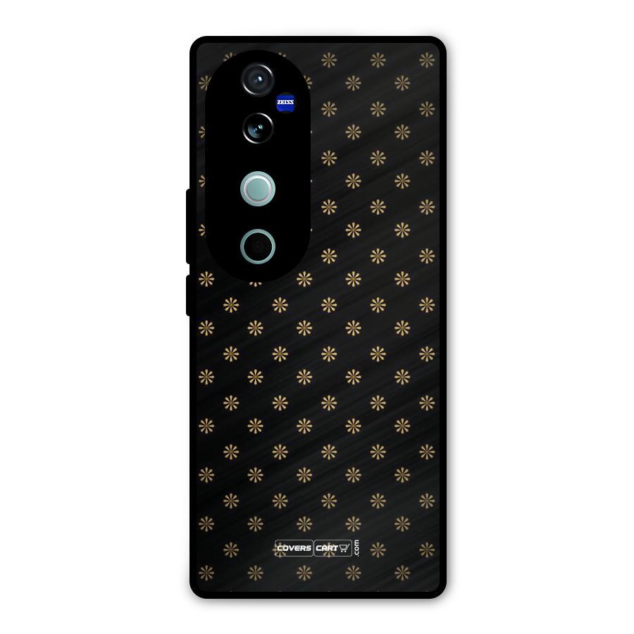 Golden Flowers Metal Back Case for Vivo V40