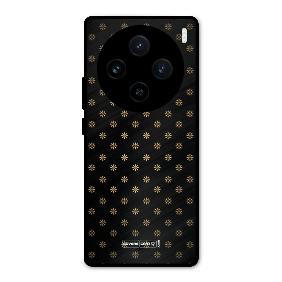 Golden Flowers Metal Back Case for Vivo X100