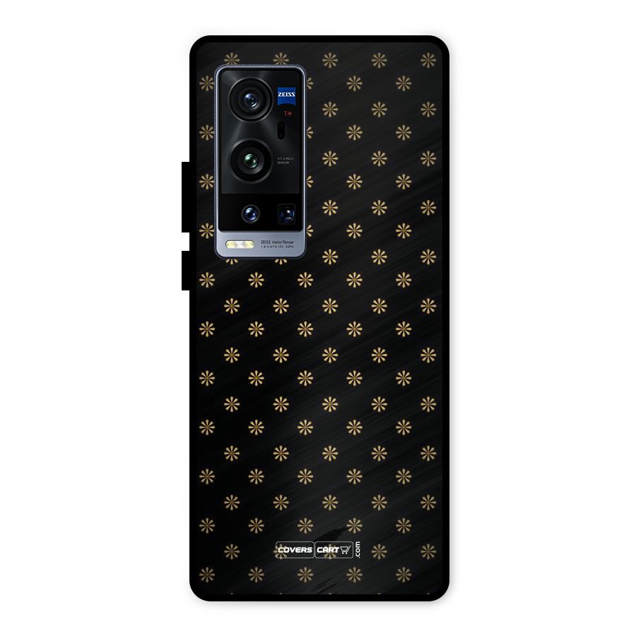 Golden Flowers Metal Back Case for Vivo X60 Pro Plus