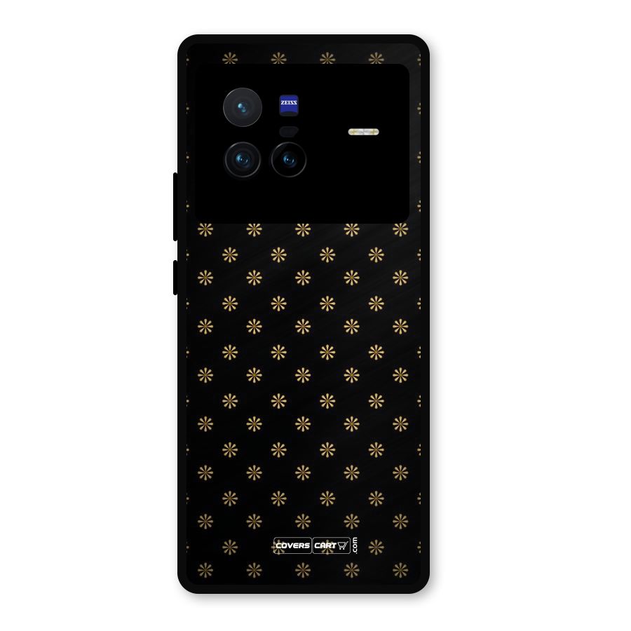 Golden Flowers Metal Back Case for Vivo X80