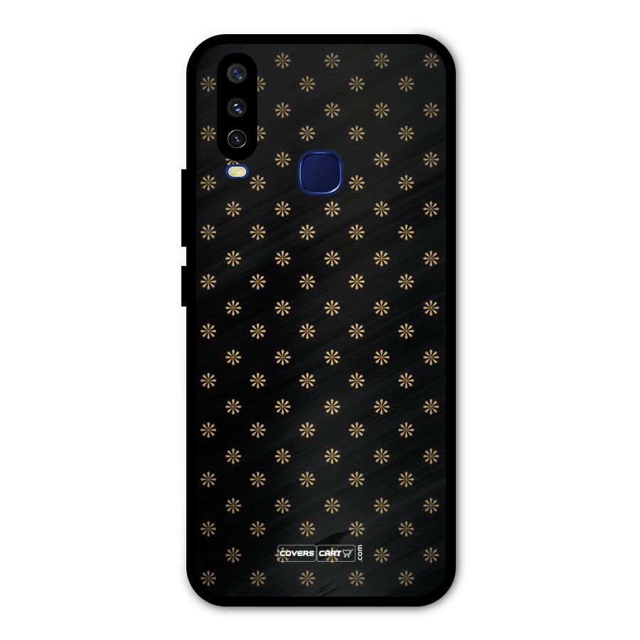 Golden Flowers Metal Back Case for Vivo Y15