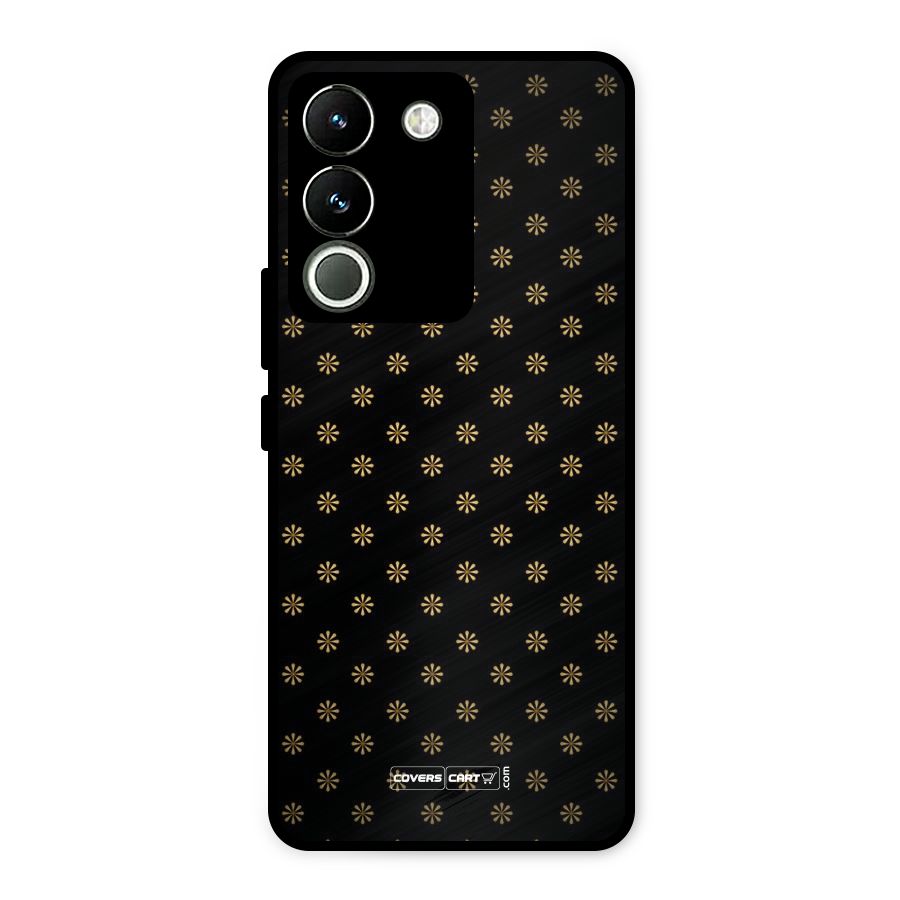 Golden Flowers Metal Back Case for Vivo Y200