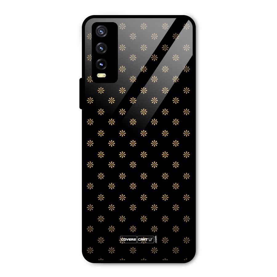 Golden Flowers Metal Back Case for Vivo Y20g