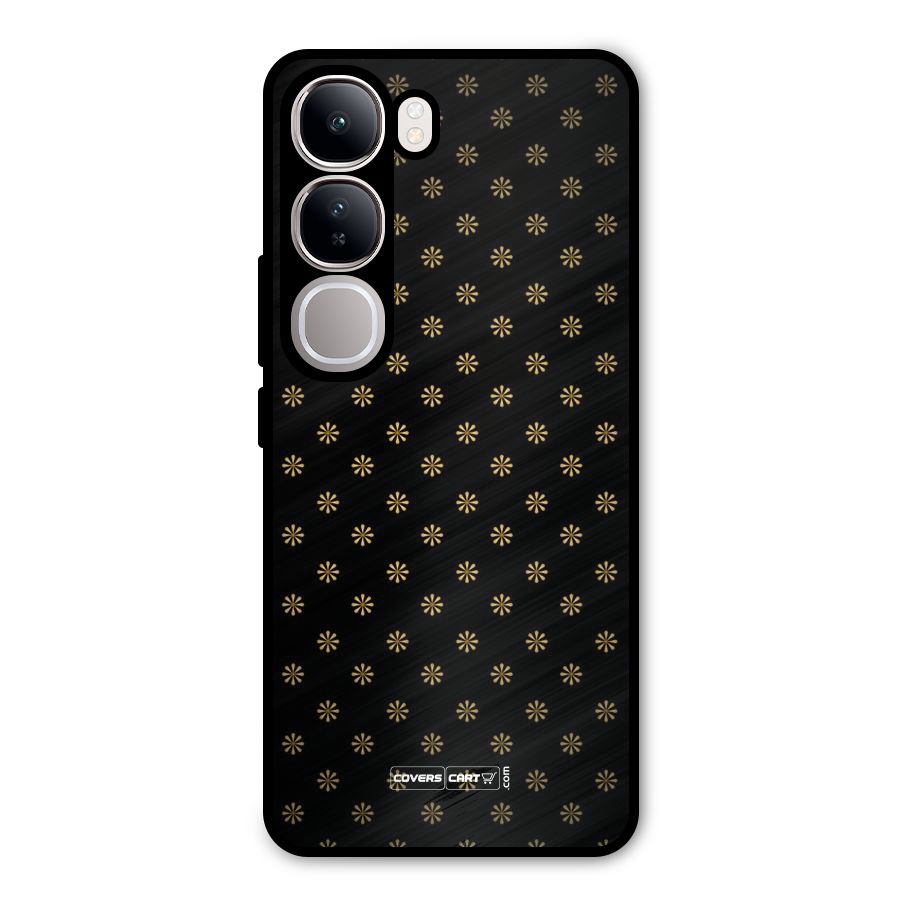 Golden Flowers Metal Back Case for Vivo Y300