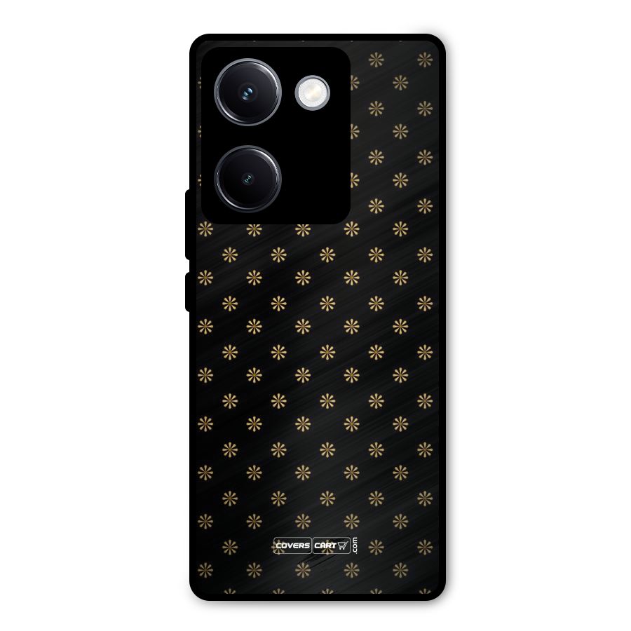 Golden Flowers Metal Back Case for Vivo Y300 Plus