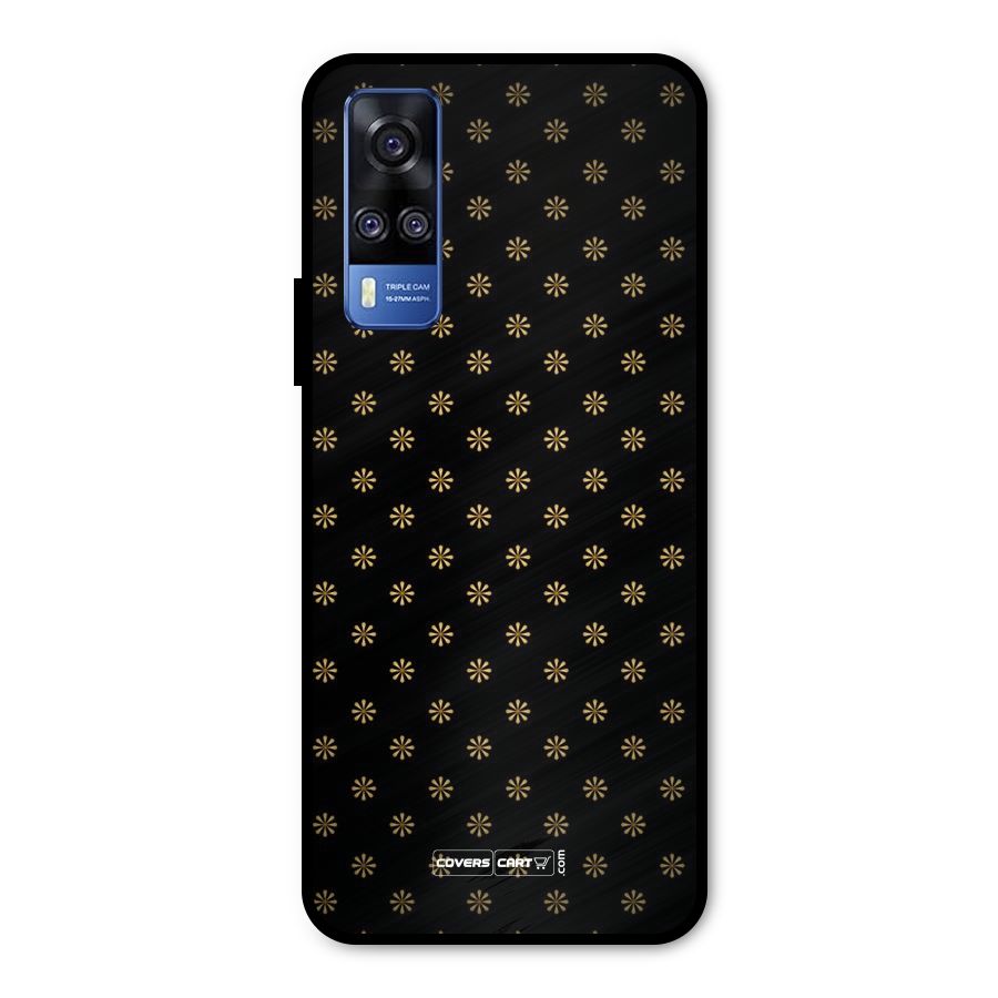 Golden Flowers Metal Back Case for Vivo Y51A