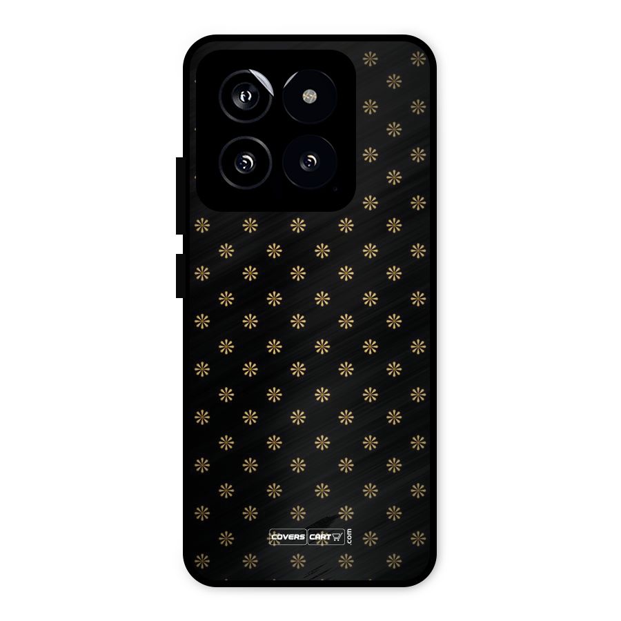 Golden Flowers Metal Back Case for Xiaomi 14