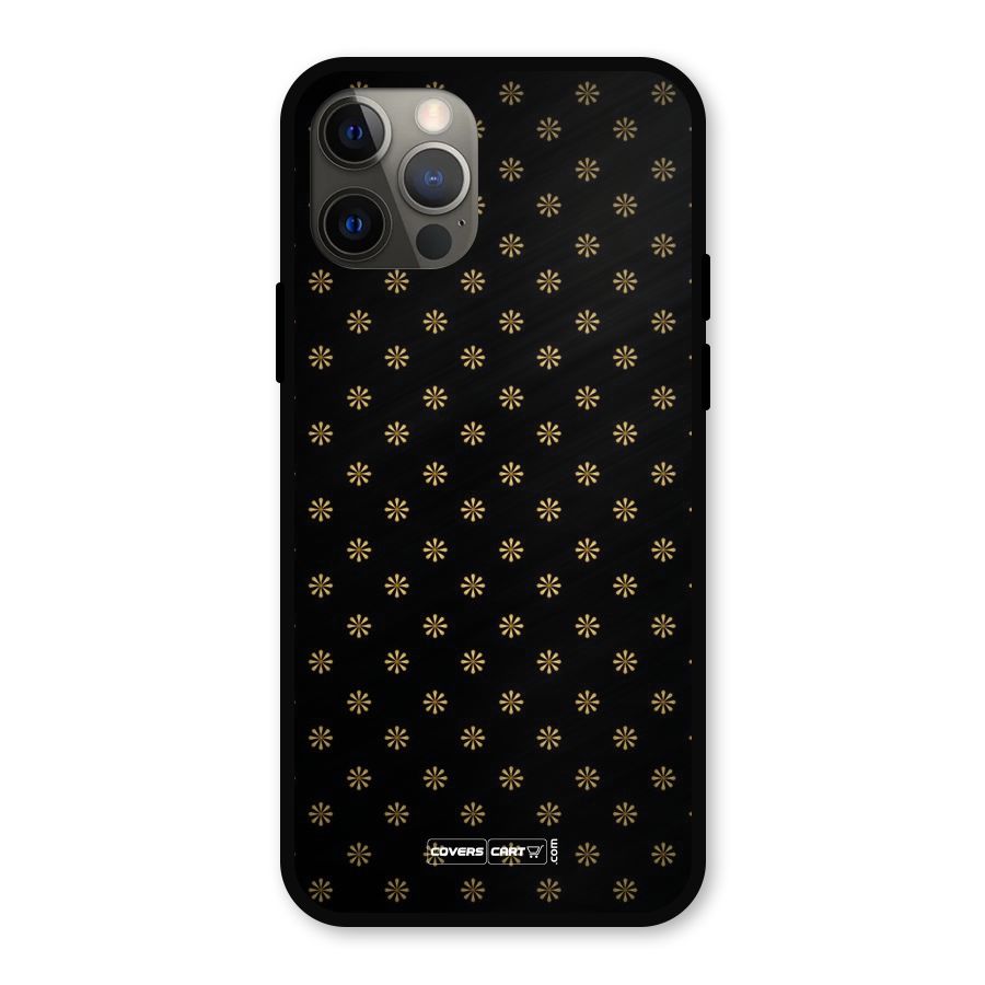 Golden Flowers Metal Back Case for iPhone 12 Pro