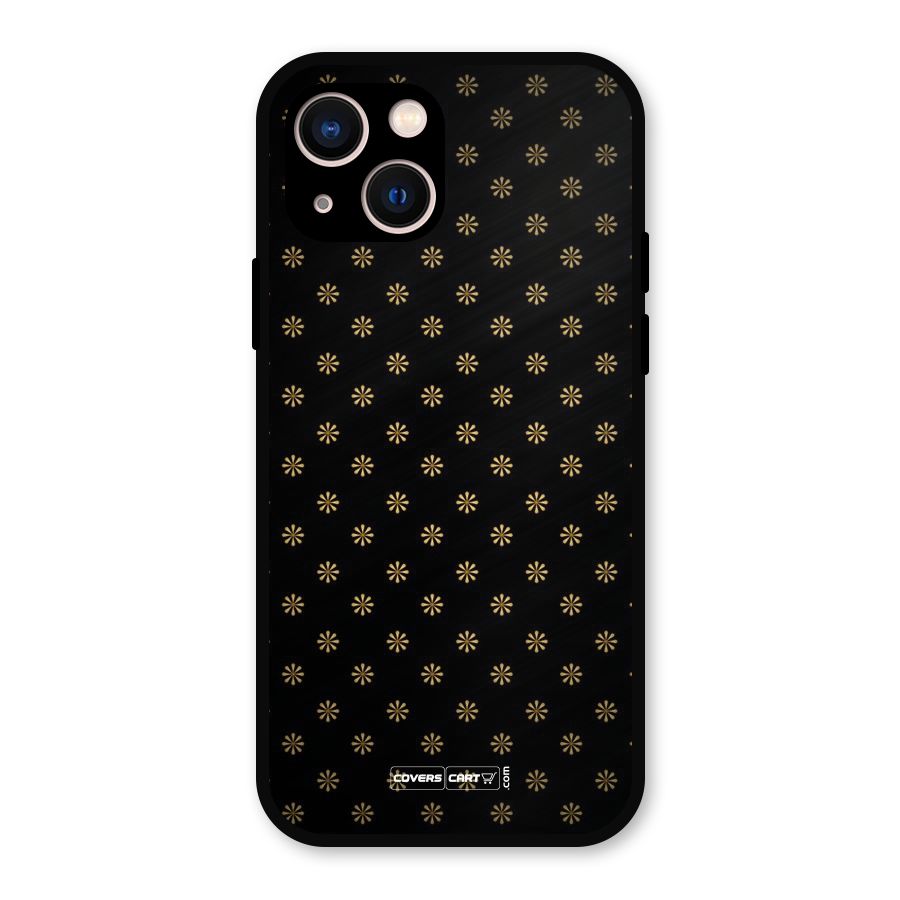 Golden Flowers Metal Back Case for iPhone 13