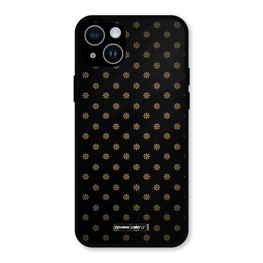 Golden Flowers Metal Back Case for iPhone 14