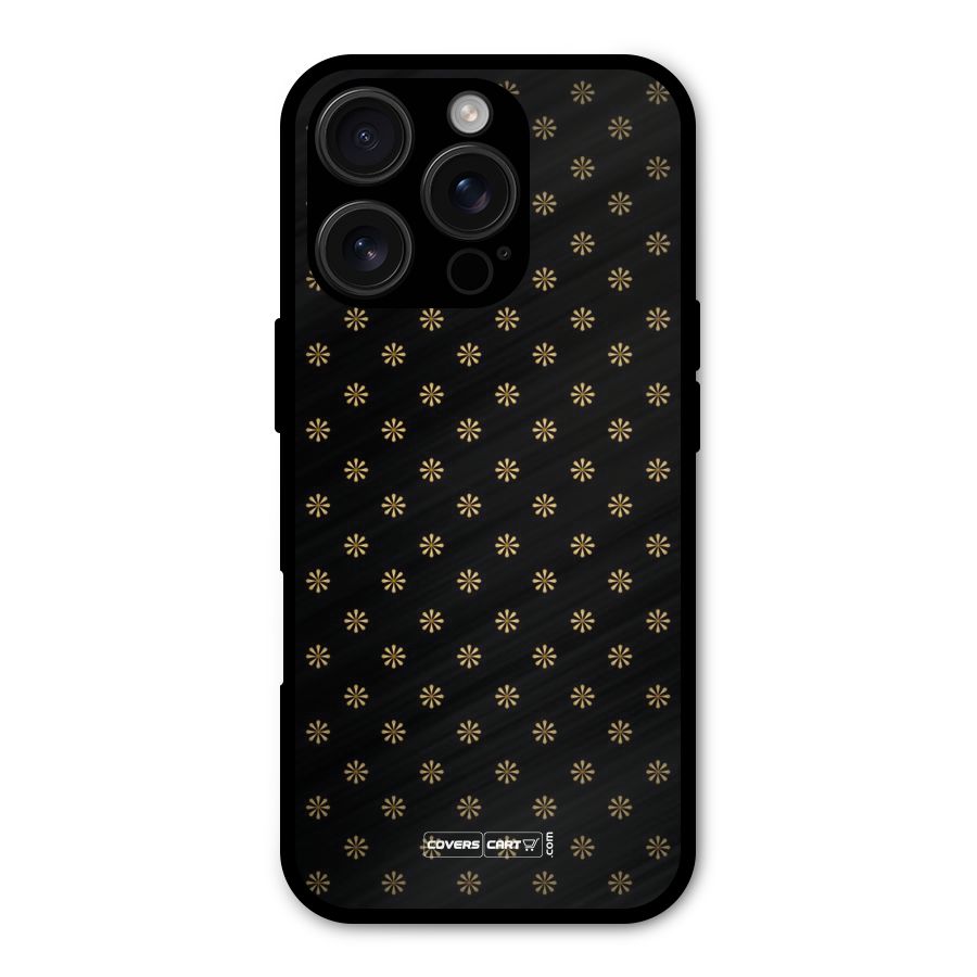 Golden Flowers Metal Back Case for iPhone 16 Pro