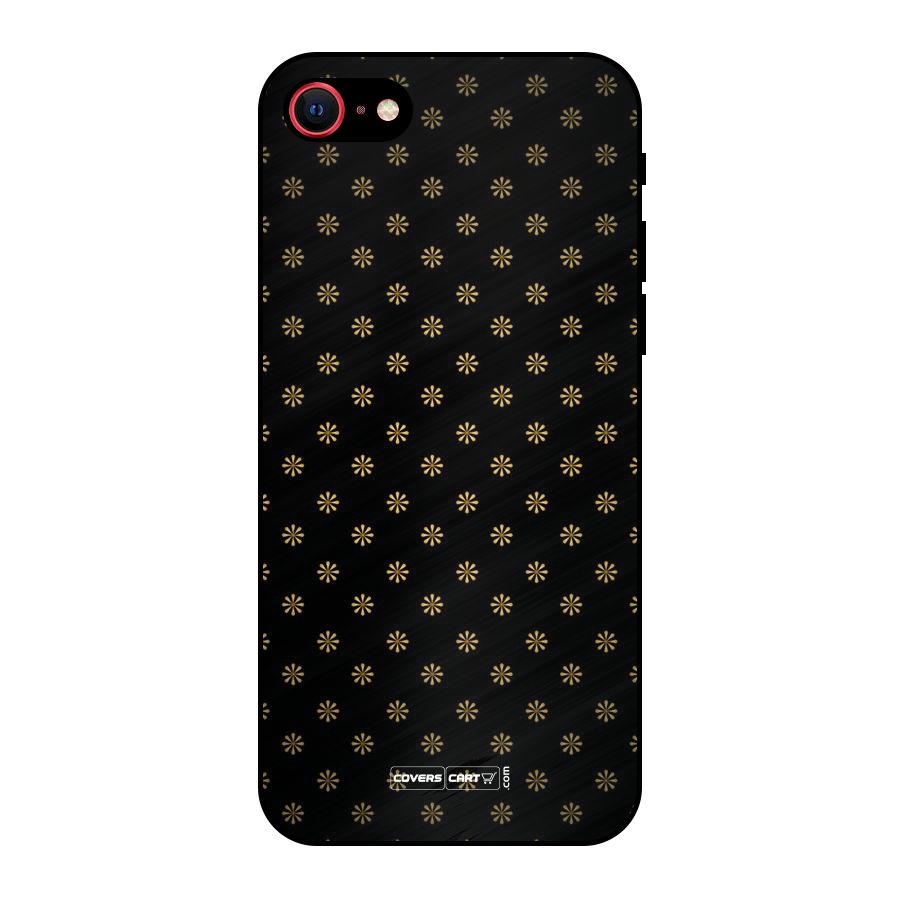 Golden Flowers Metal Back Case for iPhone 8