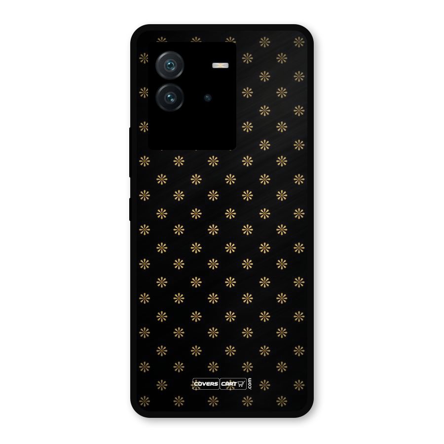Golden Flowers Metal Back Case for iQOO Neo 6 5G