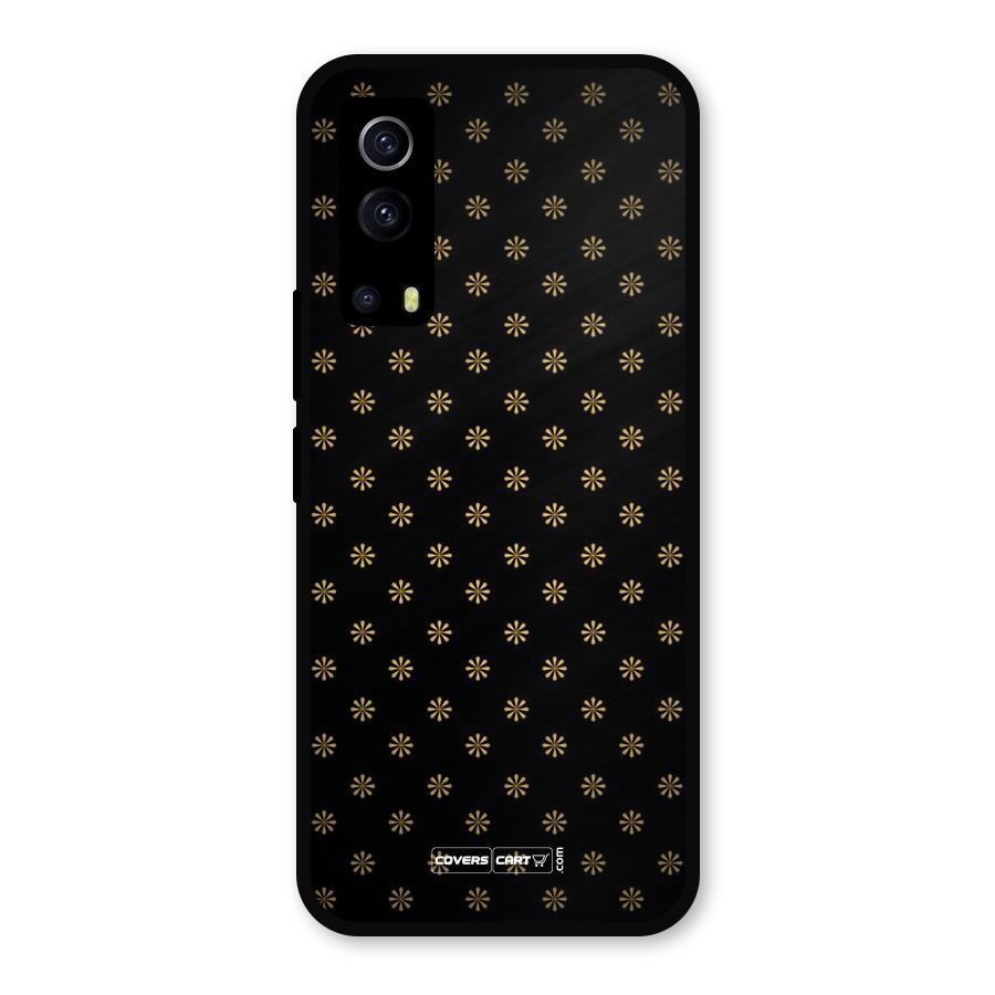 Golden Flowers Metal Back Case for iQOO Z3