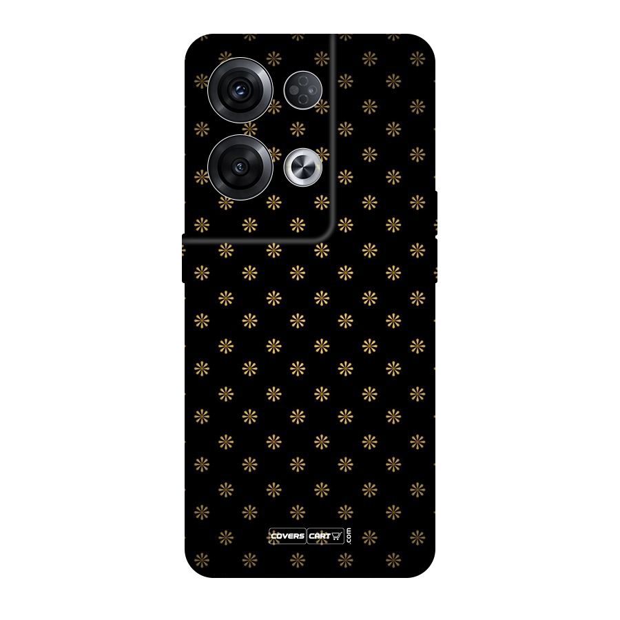 Golden Flowers Original Polycarbonate Back Case for Oppo Reno8 Pro 5G