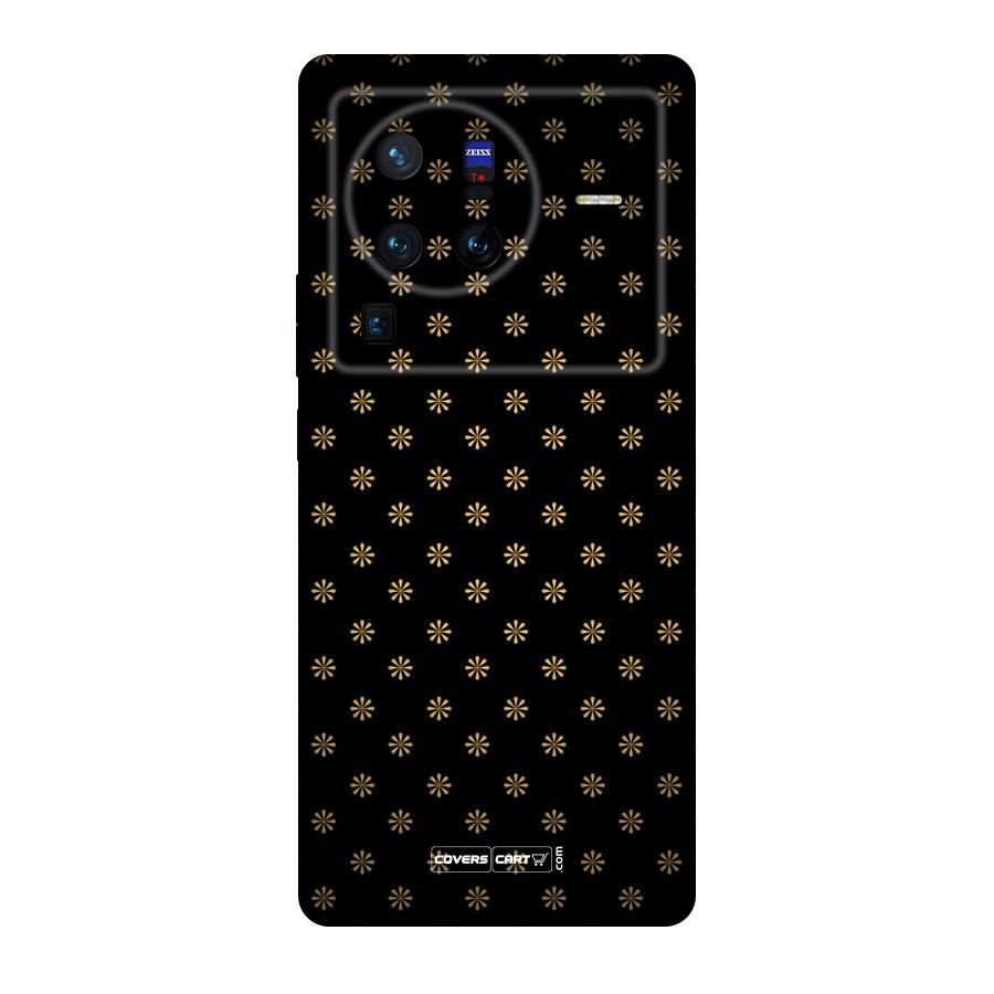 Golden Flowers Original Polycarbonate Back Case for Vivo X80