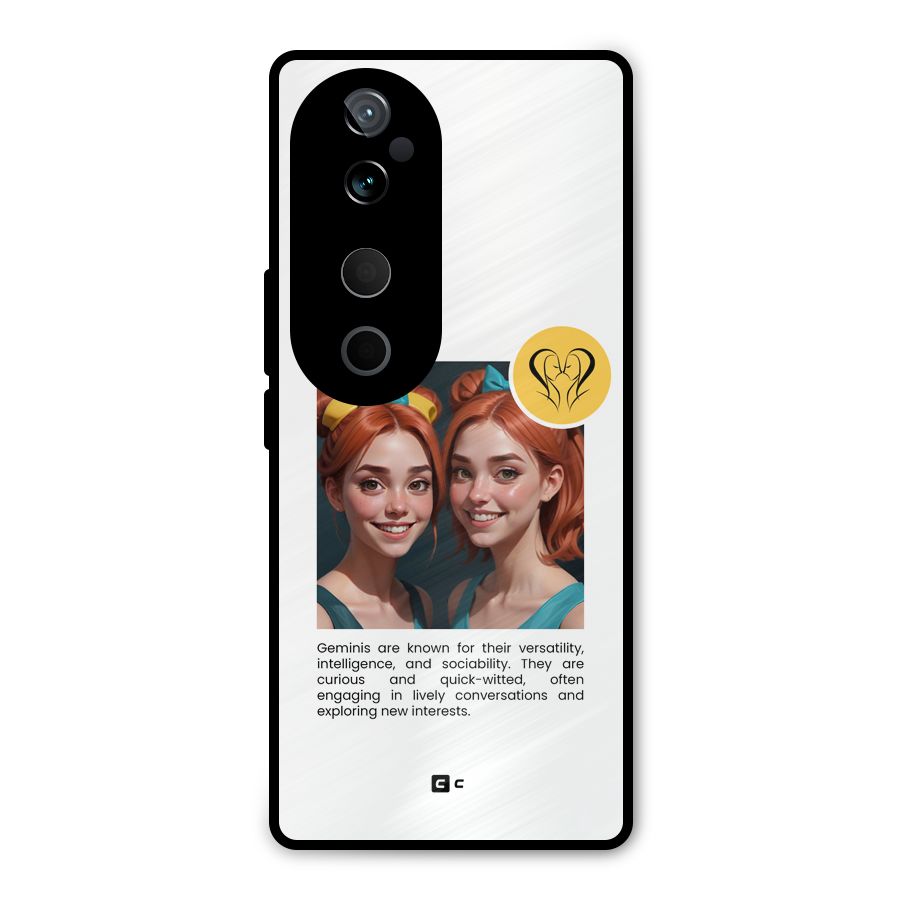 Golden Gemini Metal Back Case for Vivo T3 Ultra
