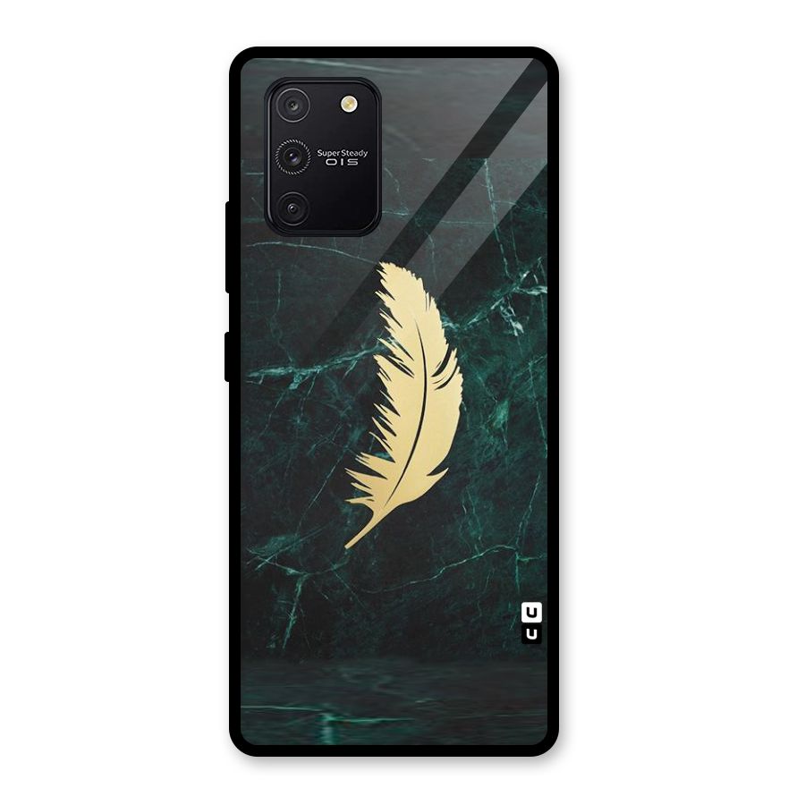 Golden Leaf Glass Back Case for Galaxy S10 Lite