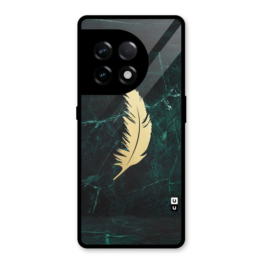 Golden Leaf Glass Back Case for OnePlus 11R