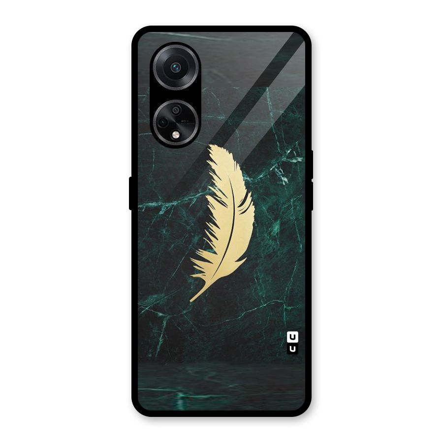 Golden Leaf Glass Back Case for Oppo F23
