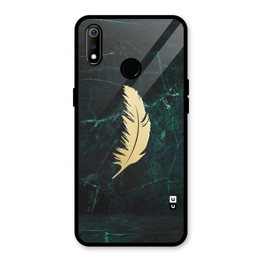 Golden Leaf Glass Back Case for Realme 3i