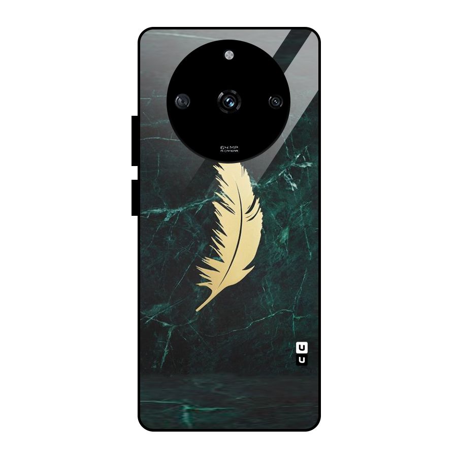 Golden Leaf Glass Back Case for Realme Narzo 60 5G