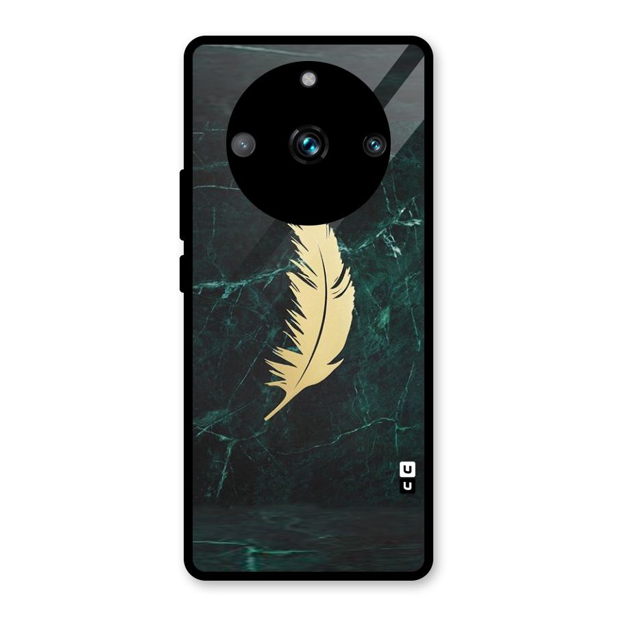 Golden Leaf Glass Back Case for Realme Narzo 60 Pro