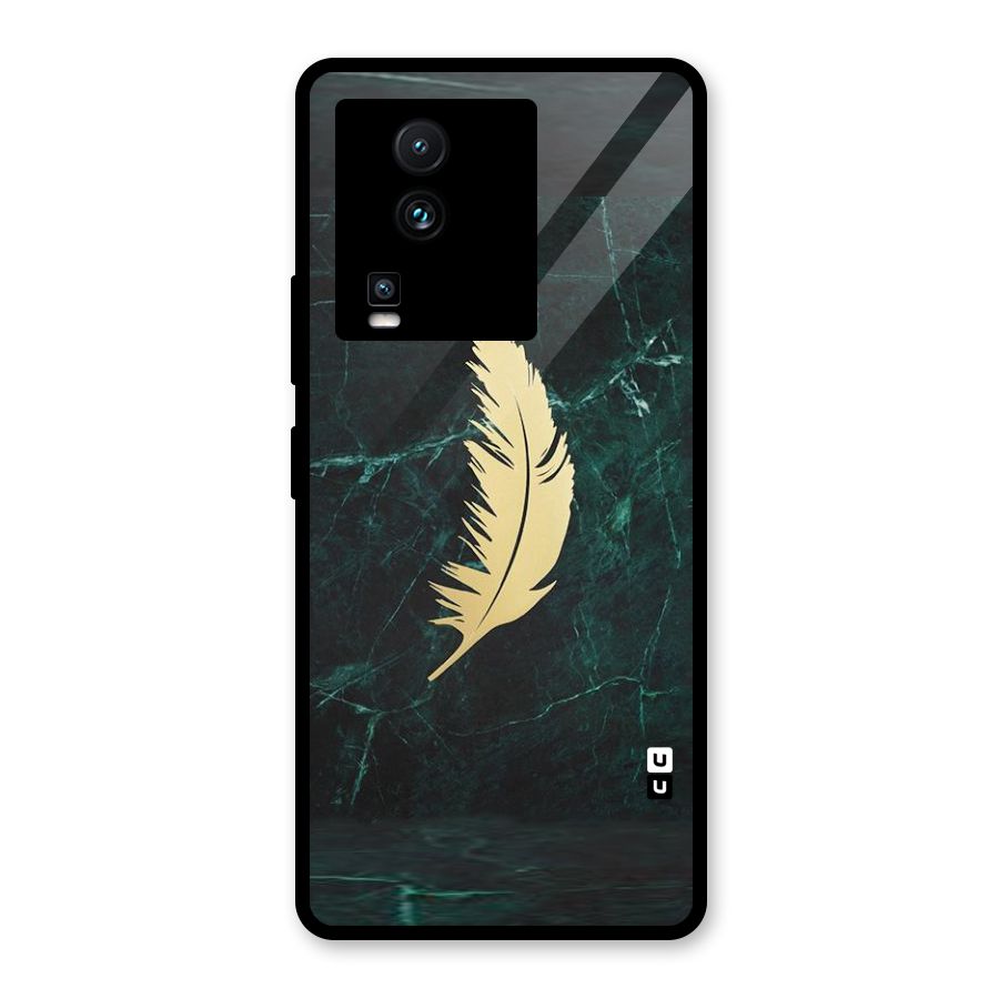 Golden Leaf Glass Back Case for Vivo iQOO Neo 7