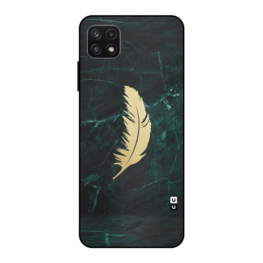 Golden Leaf Metal Back Case for Galaxy A22 5G